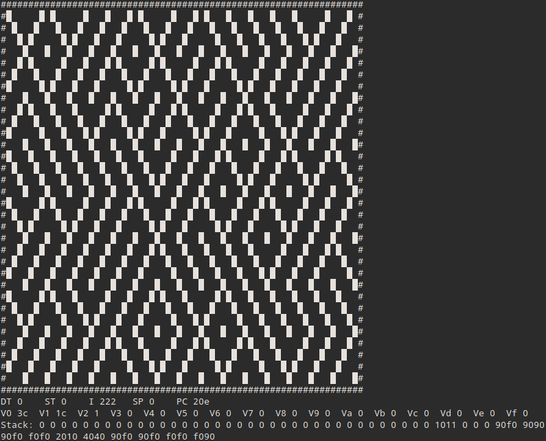 CHIP-8 emulator running a maze program