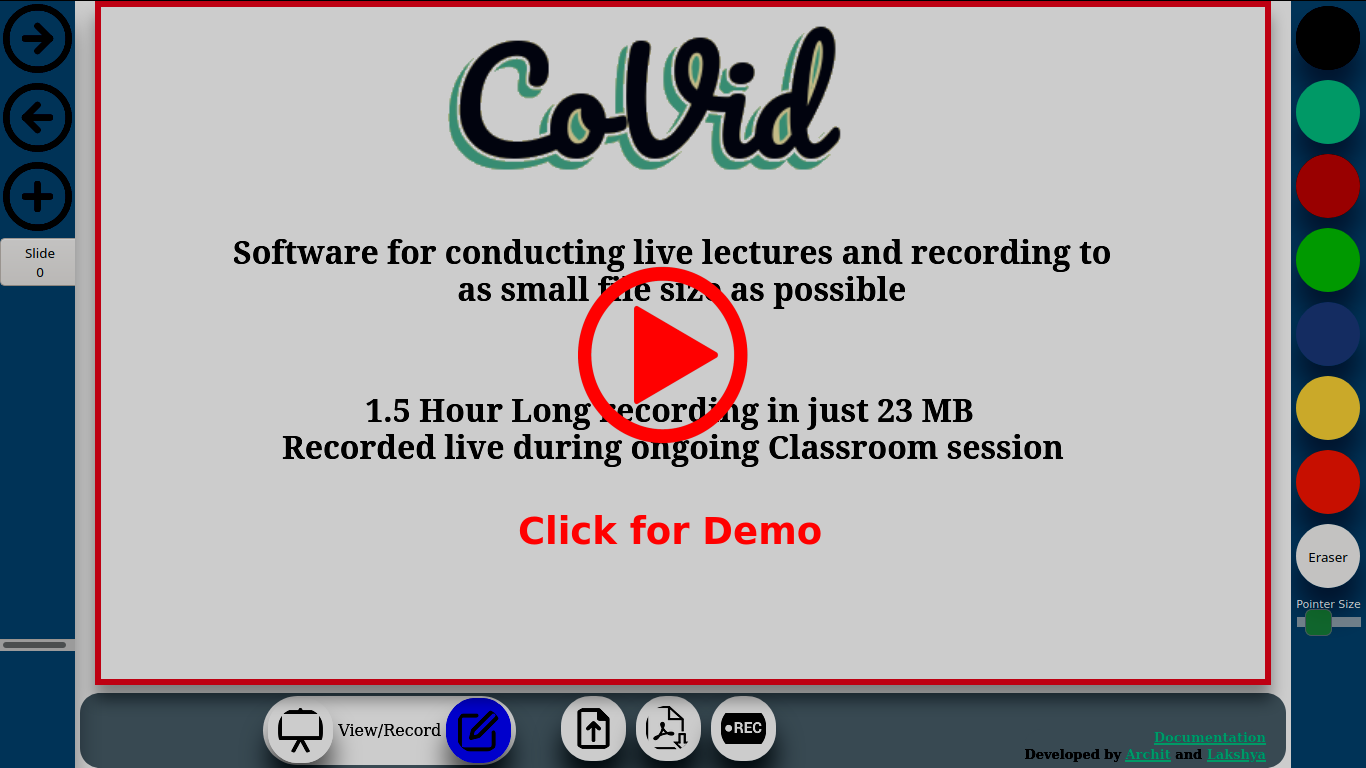 CoVid lecture recording interface