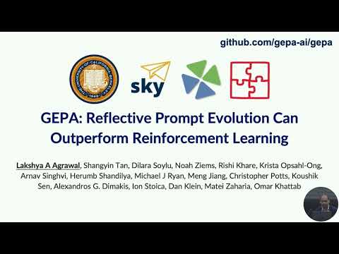 GEPA: Reflective Prompt Evolution Can Outperform Reinforcement Learning video thumbnail